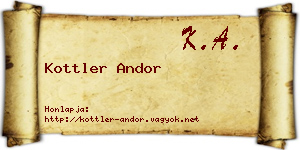 Kottler Andor névjegykártya